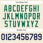 Custom Name and Number Performance T-Shirt in Cream and Navy-Kelly Green - Personalized Team Shirt Personalized Cream Navy-Kelly