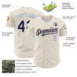 Personalized 3D Confetti Baseball Jersey in Cream Navy-Light Blue Personalized Cream Navy-Light Blue 3D Confetti Baseball