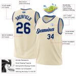 Custom Name Number Personalized Authentic Basketball Jersey Cream Navy Light Blue Personalized Cream Navy-Light Blue Authentic
