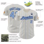 Custom Navy Light Blue Pinstripe Baseball Jersey with Personalized Name and Number - Authentic Team Apparel Personalized