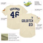 Personalized Navy Cream Mesh Baseball Jersey for Throwback Style Experience Personalized Cream Navy Mesh Throwback Baseball