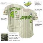 Personalized Neon Green Navy Pinstripe Baseball Jersey Custom Name Number Authentic Personalized Cream (Navy Neon Green Pinstripe)