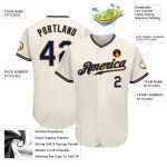 Personalized Baseball Jersey in Cream, Navy, and Old Gold Colors Personalized Cream Navy-Old Gold Baseball Jersey