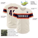 Personalized Authentic Baseball Jersey in Cream with Navy-Orange Accents Personalized Cream Navy-Orange Authentic Baseball
