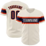 Custom Navy Orange Baseball Jersey - Personalized Team Apparel 2 Personalized Cream Navy-Orange Baseball Jersey 2