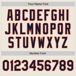 Personalized Two Tone Varsity Letterman Jacket Cream Navy-Orange Full-Snap Bomber Personalized Cream Navy-Orange Bomber Full-Snap