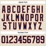 Personalized Navy Orange Hockey Jersey with Lace Neck - Custom Cream Design Personalized Cream Navy-Orange Hockey Lace Neck