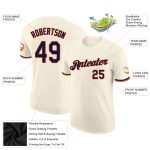 Custom Name and Number Performance T-Shirt in Cream Navy-Orange for Teams Personalized Cream Navy-Orange Performance T-Shirt