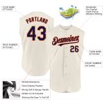Customizable Baseball Jersey - Cream Navy-Orange Sleeveless Design Personalized Cream Navy-Orange Sleeveless Baseball Jersey