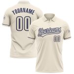 Personalized Navy Cream Performance Golf Polo Shirt for Men and Women Personalized Cream Navy Performance Vapor Golf Polo
