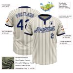Personalized Navy Cream Gray Two-Button Unisex Softball Jersey - Custom Sports Apparel Personalized Cream Navy Pinstripe