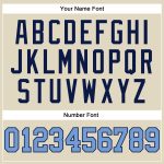 Custom Name Number Authentic Basketball Jersey Cream Navy Pinstripe Light Blue Personalized Team Apparel Personalized Cream