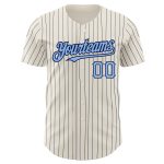 Personalized Light Blue Cream Navy Pinstripe Baseball Jersey for Men 2 Personalized Cream Navy Pinstripe Light Blue Baseball