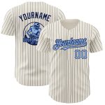Personalized Light Blue Cream Navy Pinstripe Baseball Jersey for Men 2 Personalized Cream Navy Pinstripe Light Blue Baseball