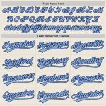 Personalized Light Blue Navy Pinstripe Baseball Jersey for Men and Women Personalized Cream Navy Pinstripe Light Blue Baseball