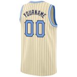 Custom Personalized Basketball Jersey with Name and Number - Light Blue Navy Pinstripe Authentic Team Apparel Personalized