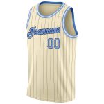 Custom Personalized Basketball Jersey with Name and Number - Light Blue Navy Pinstripe Authentic Team Apparel Personalized