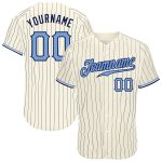 Custom Name Number Personalized Baseball Jersey Cream Navy Pinstripe Light Blue Navy Personalized Cream Navy Pinstripe Light
