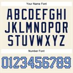 Personalized Navy Baseball Jersey with Cream Light Blue Pinstripes Personalized Cream Navy Pinstripe Light Blue-Navy Baseball