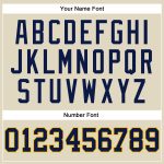 Personalized Custom Name and Number Navy Gold Pinstripe Basketball Jersey - Authentic Team Apparel Personalized Cream Navy