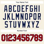 Personalized Pinstripe Baseball Jersey in Cream Navy and Red - Authentic Design Personalized Cream Navy Pinstripe Navy-Red
