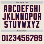 Custom Name Number Authentic Pinstripe Baseball Jersey Personalized Cream Navy-Red Raglan Sleeves Personalized Cream Navy