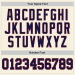 Personalized Navy-Red Baseball Jersey with Cream Navy Pinstripe Design Personalized Cream Navy Pinstripe Navy-Red Baseball