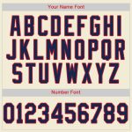 Custom Personalized Navy Red Baseball Jersey with Pinstripes - Team Name & Number Personalized Cream Navy Pinstripe Navy-Red