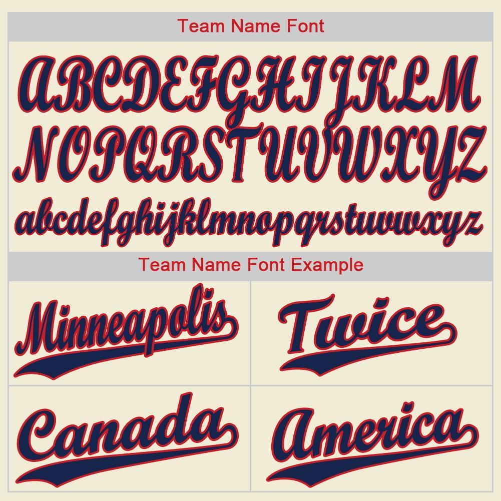 Personalized Cream Navy Pinstripe Navy-Red Softball Jersey Team Custom Name and Number Custom Name and Number Personalized Softball Jersey in Cream Navy Pinstripe Red  Team Gear Personalized Cream Navy Pinstripe - Image 4