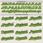 Custom Name and Number Unisex Softball Jersey Personalized Cream Navy Pinstripe Two-Button Neon Green Personalized Cream