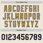 Personalized Navy Pinstripe Softball Jersey - Cream & Old Gold Unisex Two-Button Design Personalized Cream Navy Pinstripe