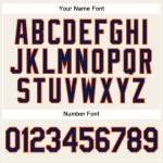 Personalized Navy Pinstripe Baseball Jersey with Orange Accents - Custom Cream Jersey Personalized Cream Navy Pinstripe Orange