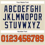 Personalized Navy Pinstripe Orange Basketball Jersey - Custom Cream Color Jersey Personalized Cream Navy Pinstripe Orange