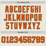 Custom Name Number Authentic Baseball Jersey - Personalized Cream Navy Pinstripe Orange Green Design Personalized Cream Navy