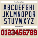 Custom Name and Number Personalized Cream Navy Pinstripe Basketball Jersey - Authentic Team Gear Personalized Cream Navy