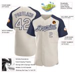Personalized Navy Cream Baseball Jersey with Raglan Sleeves - Custom Sports Apparel Personalized Cream Navy Raglan Sleeves