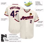 Personalized Authentic Baseball Jersey in Cream Navy and Red - Custom Team Apparel Personalized Cream Navy-Red Authentic