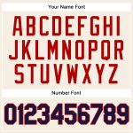 Personalized Custom Name and Number Baseball Jersey - Authentic Sleeveless in Cream Navy-Red Personalized Cream Navy-Red