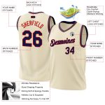 Custom Name Number Personalized Throwback Basketball Jersey - Cream Navy Red Authentic Personalized Cream Navy-Red Authentic