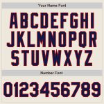 Personalized Baseball Jersey in Cream, Navy, and Red - Customizable 2 Personalized Cream Navy-Red Baseball Jersey 2