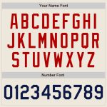 Personalized Baseball Jersey for Kids Cream Navy-Red Color Size 3 Personalized Cream Navy-Red Baseball Jersey 3