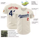 Personalized Baseball Jersey for Kids Cream Navy-Red Color Size 3 Personalized Cream Navy-Red Baseball Jersey 3