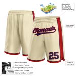 Personalized Basketball Shorts in Cream Navy-Red for Men and Women Personalized Cream Navy-Red Basketball Shorts