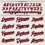 Custom Team Name Number Navy Red Cream Two Tone Varsity Letterman Full-Snap Bomber Jacket Personalized Cream Navy-Red Bomber