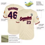 Personalized Throwback Baseball Jersey in Cream Navy-Red Mesh Personalized Cream Navy-Red Mesh Throwback Baseball Jersey