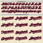 Personalized Throwback Baseball Jersey in Cream Navy-Red Mesh Personalized Cream Navy-Red Mesh Throwback Baseball Jersey