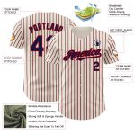 Personalized Navy-Red Baseball Jersey with Cream Navy Red Pinstripe Design Personalized Cream (Navy Red Pinstripe) Navy-Red