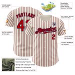 Custom Name Number Baseball Jersey - Personalized Red Navy Pinstripe Cream Personalized Cream (Navy Red Pinstripe) Red-Navy