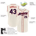 Personalized Navy Red Baseball Jersey - Sleeveless Cream Top for Custom Style Personalized Cream Navy-Red Sleeveless Baseball