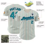 Custom Navy Teal Pinstripe Authentic Baseball Jersey with Personalized Name & Number - Teal-Navy Team Jersey Personalized